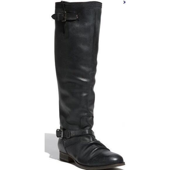 Steve Madden Rover Black Leather Over Knee Riding Boots Size 5.5 Low Heel $199 - Picture 5 of 10